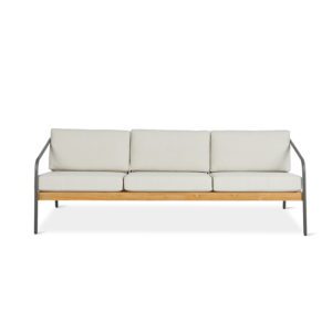 outdoor sofa with gray cushion