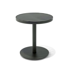Round Side Table (18"Dia) - Slatted Metal Top