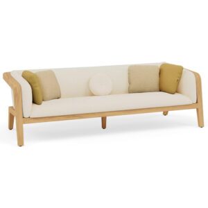 3-Seat Sofa - Brushed Teak & Toscana Upholstery