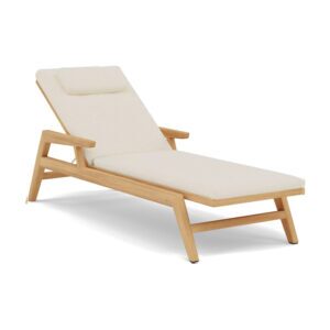 Chaise Lounge (with Arms) - Brushed Teak