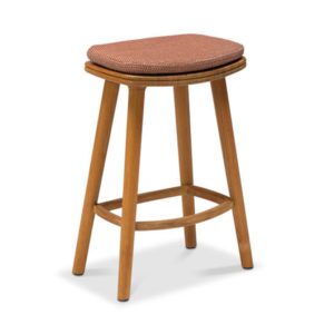 outdoor wooden stool with cushion