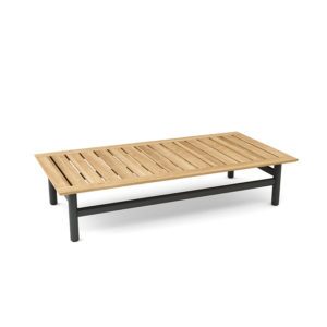 Coffee Table (60in) - Metal and Teak
