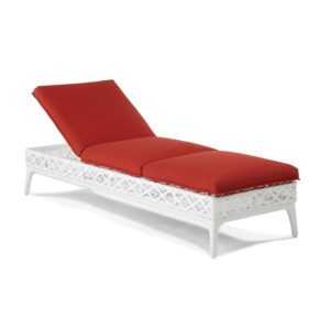 white and orange lounge chair