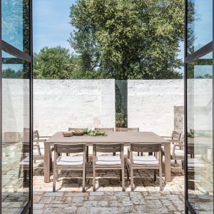 costes outdoor wood table and chairs