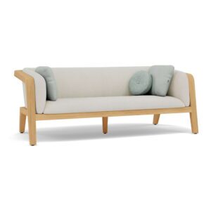 2-Seat Sofa - Brushed Teak & Salty White Upholstery