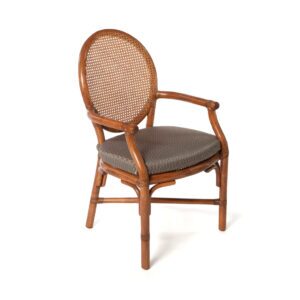 Rattan Oval Back Arm Chair