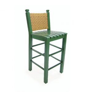 armless barstool in green