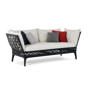 black wicker lounge