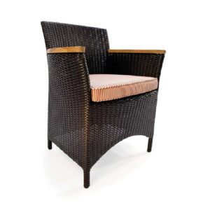 black wicker armchair
