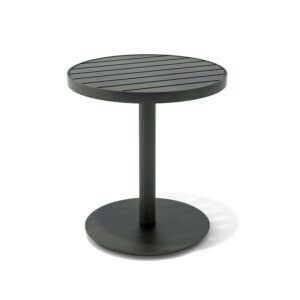 Round Side Table (18"Dia) - Slatted Metal Top