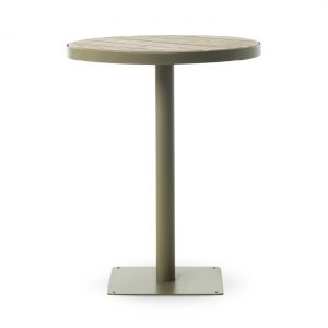 outdoor round wood table