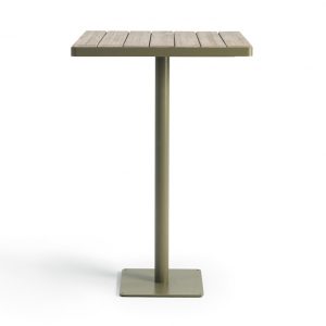 outdoor wood high square table