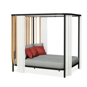 Alcove with curtains