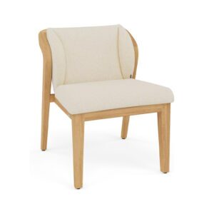 Dining Side Chair - Brushed Teak & Toscana Upholstery