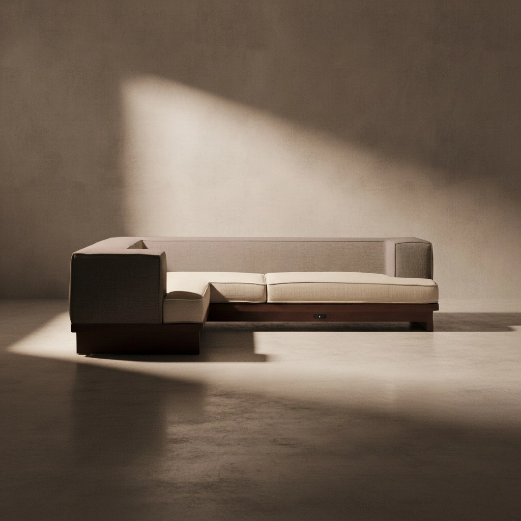 Custom L-Shape Sofa with Power Outlet