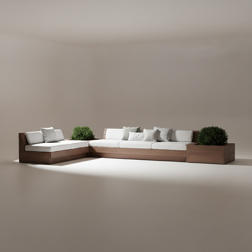 Custom Outdoor Seating with Planters