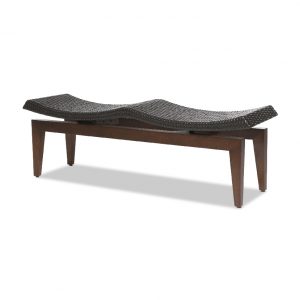 black double wood bench