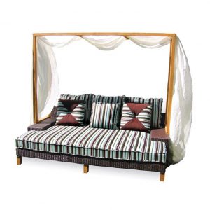 walters outdoor daybed with striped cushion