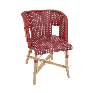 bourbon arm chair red rattan seating