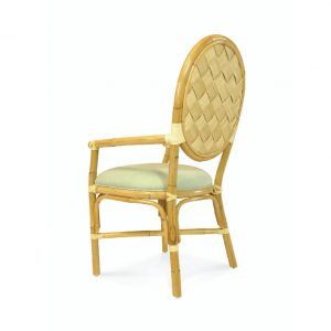 wicker and bamboo arm chair