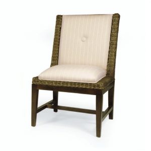 wicker and wood side chair