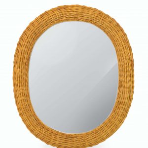 walters wicker oval mirror