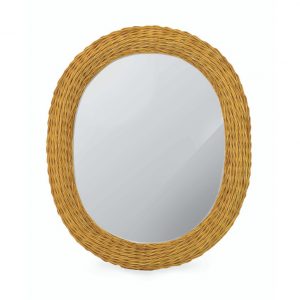 walters wicker oval mirror
