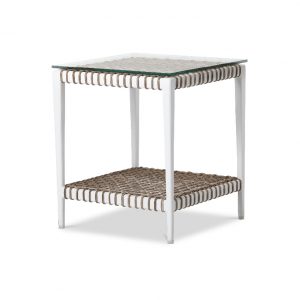 outdoor end table with shelf