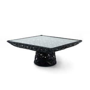 black wicker table