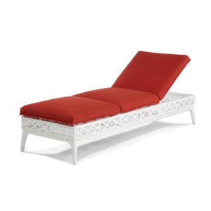 white and orange lounge chair