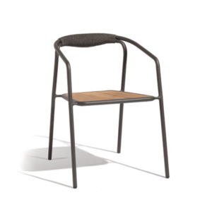 black and wood chair